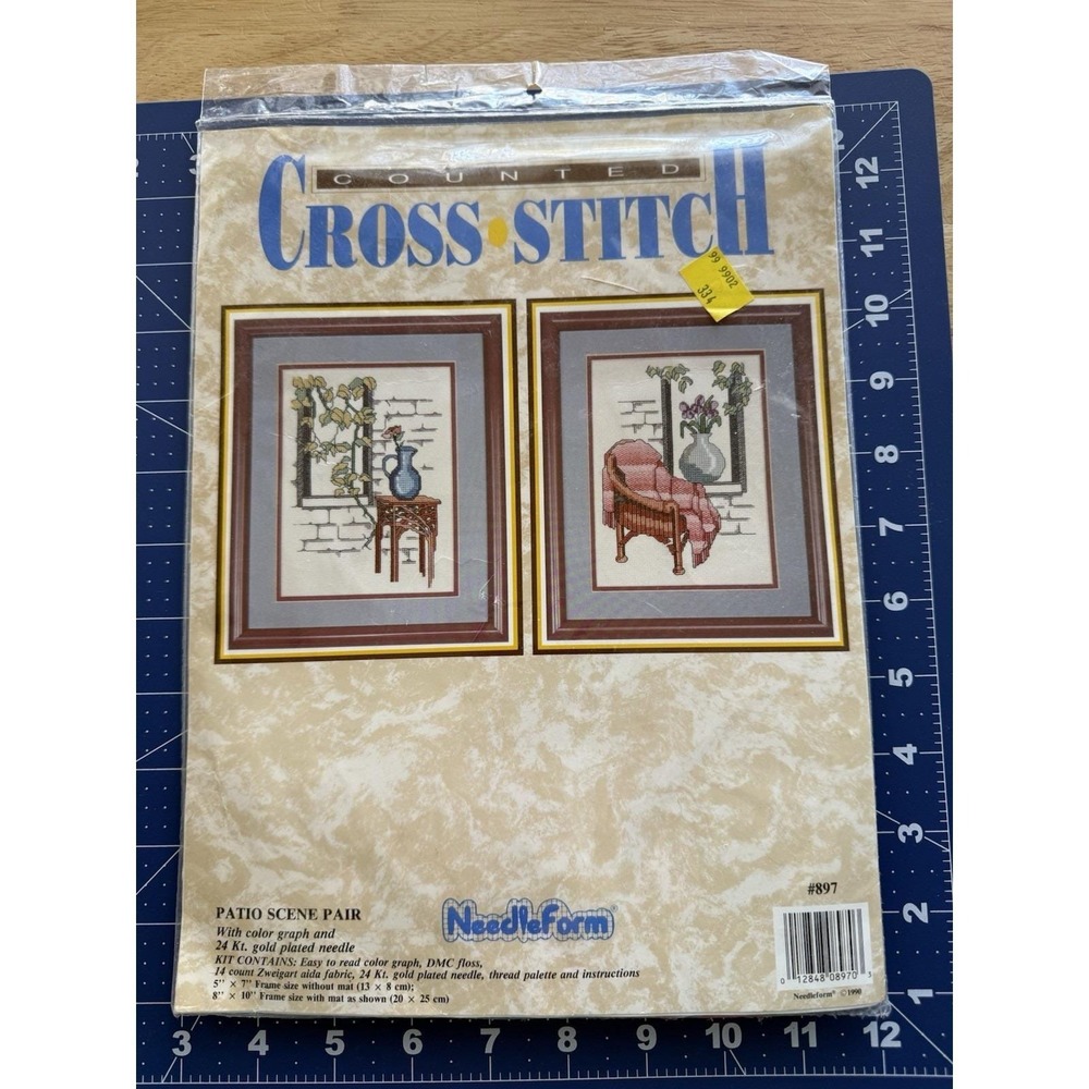 Needleform Counted Cross Stitch Kit Patio‎ Scene Pair